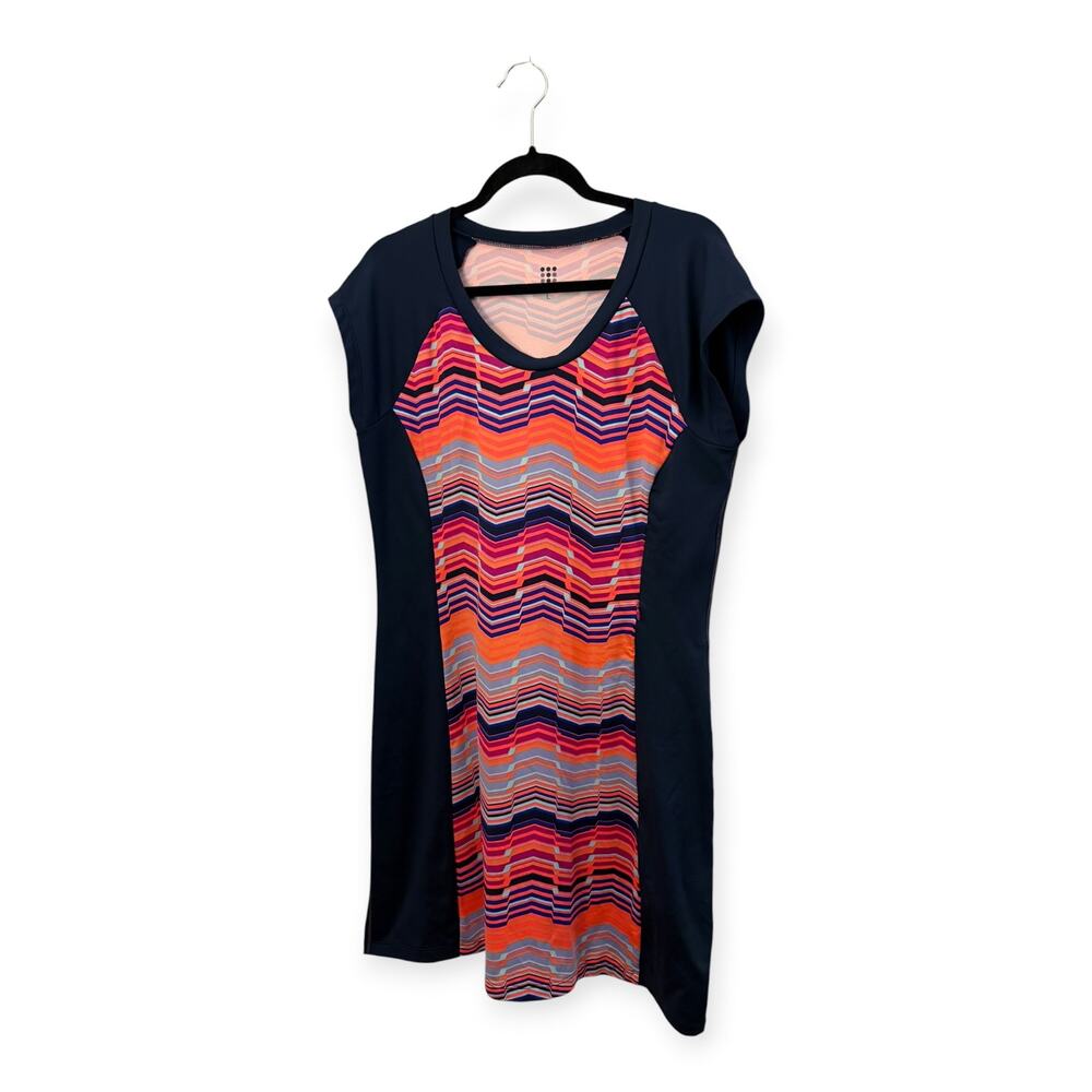 Title Nine Gidget 2.0 Athletic Dress L Chevron Wave Pattern Leisurewear